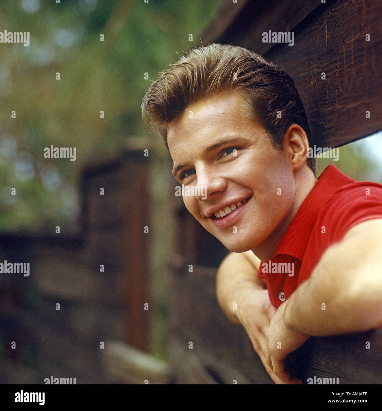 Bobby Vee in outdoor portrait 1959 61 Stock Photo