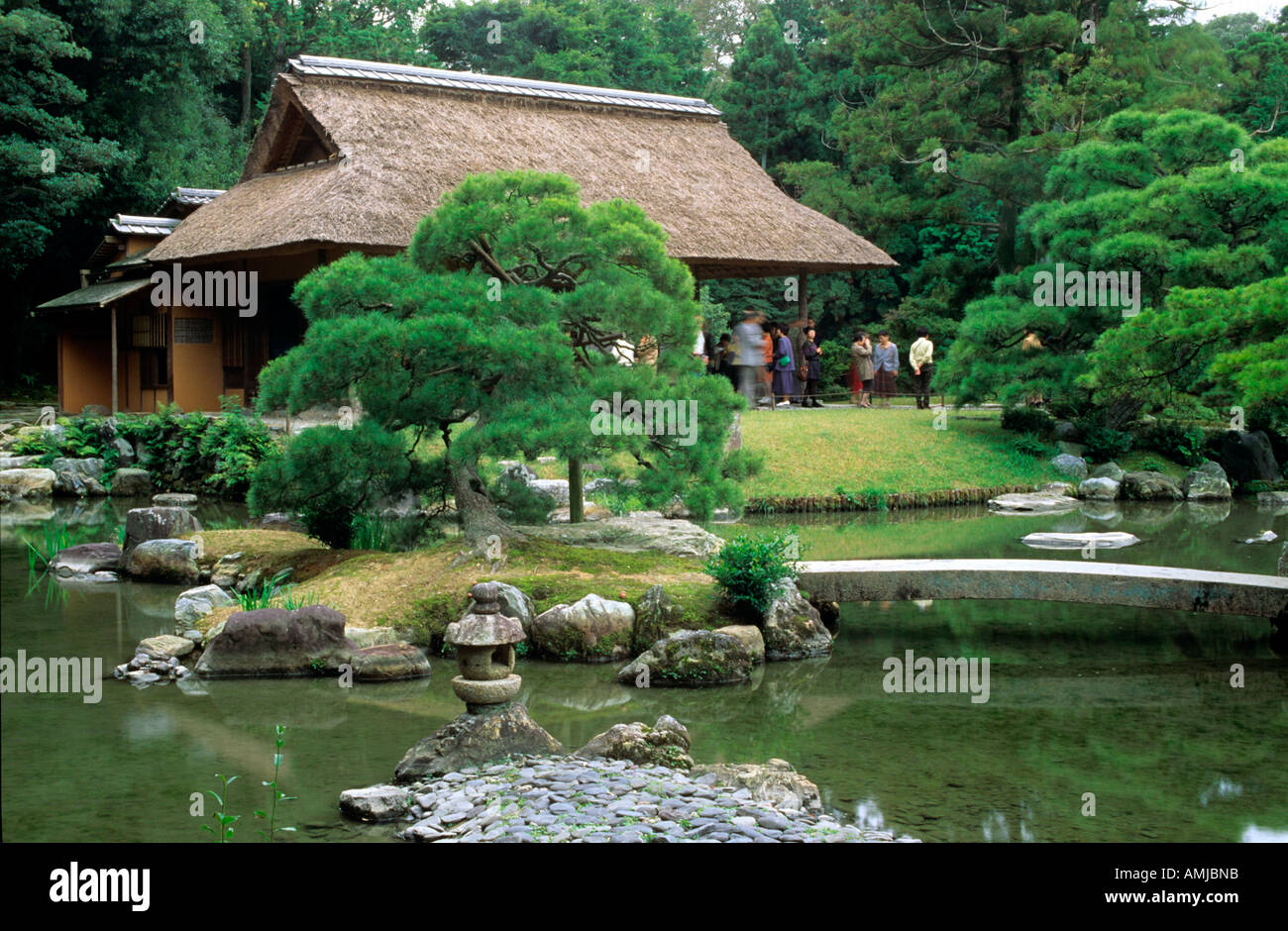 Japan, Kansai, Kyoto, The Katsura Imperial Villa (Katsura Rikyū) is an Imperial residence with associated gardens and outbuildings Stock Photo