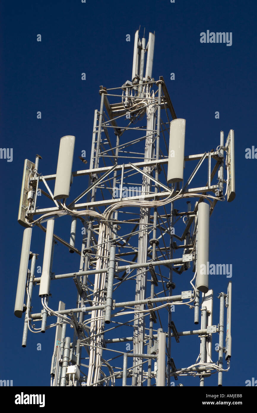 Cellular transmitter mast antenna arrangements Stock Photo Alamy
