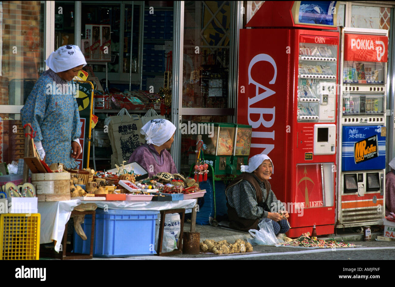 Japan, Chubu, Wajima, Morgenmarkt Stock Photo
