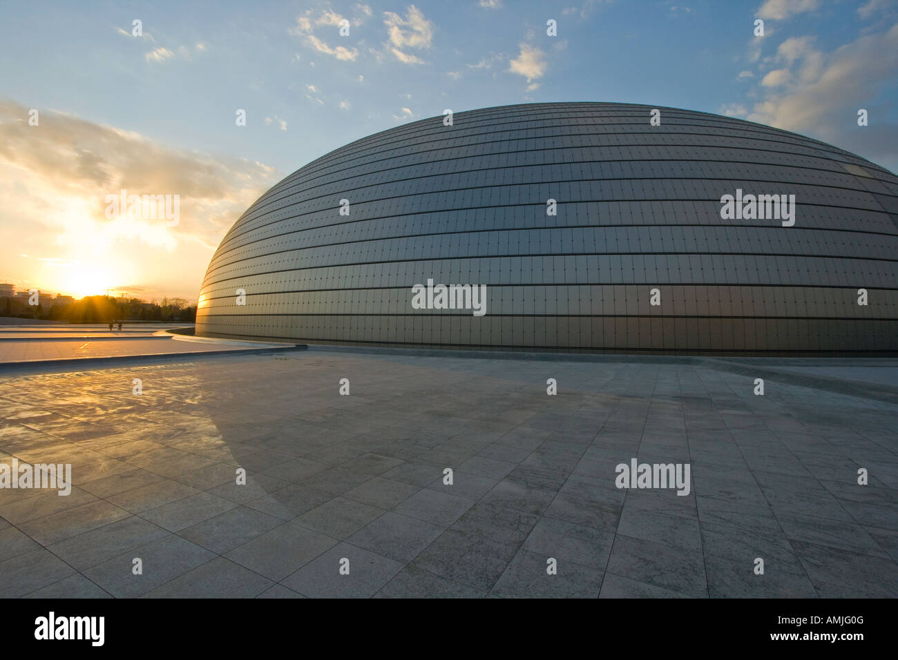 National Centre for the Performing Arts Building at Sunset Beiijing China Stock Photo