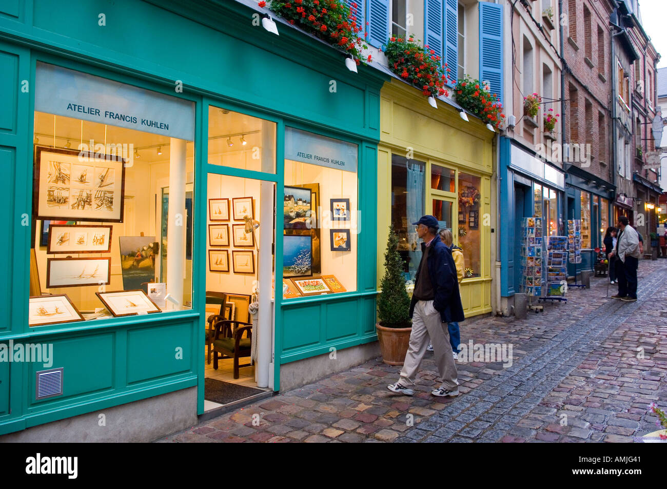 Art gallery in Honfleur town in Normandy France Stock Photo 4986944