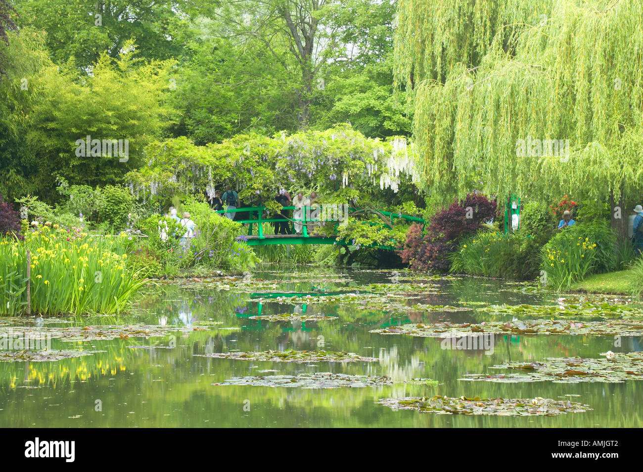 The Gardens at Giverny with s Bridge Giverny France Stock Photo 8730241 Alamy