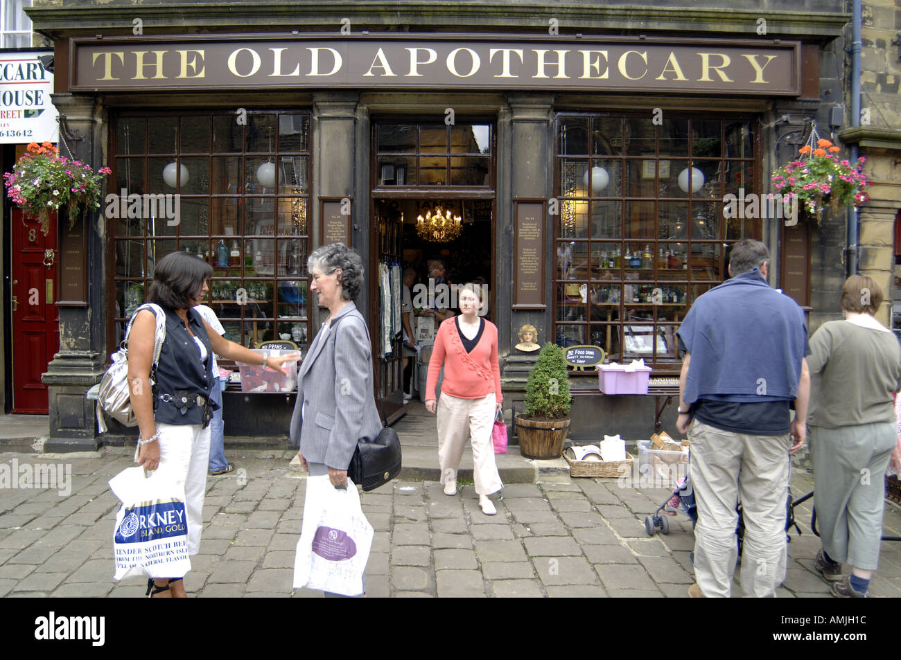 shops haworth chemist apothecary pharmacy traditional  Stock Photo