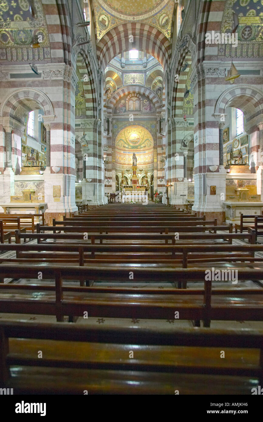 Interior Chapel at Notre Dame de la Garde Marseilles France Stock Photo