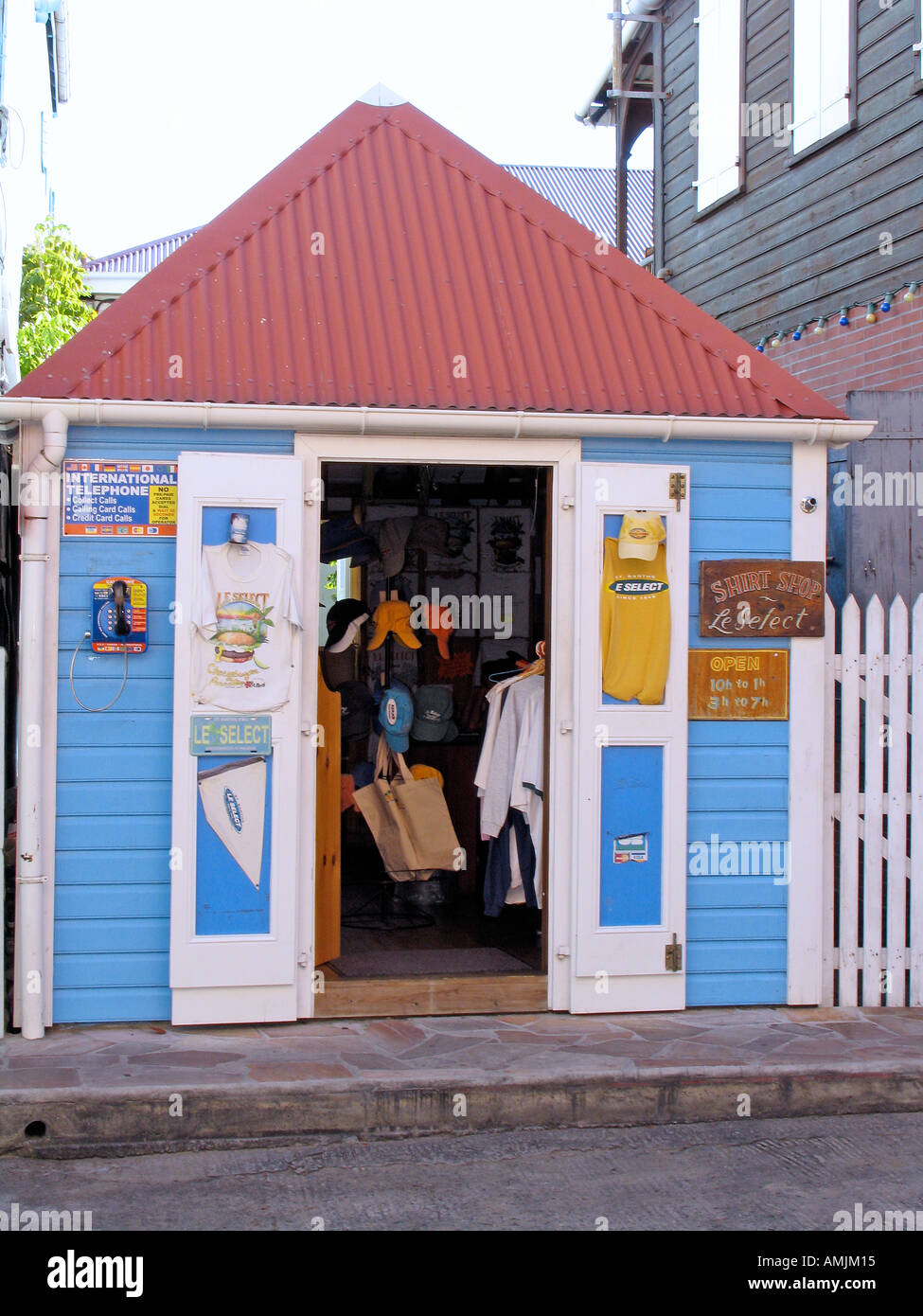 Gift shop Cheeseburger in Paradise Le Select snack bar St Barts Stock