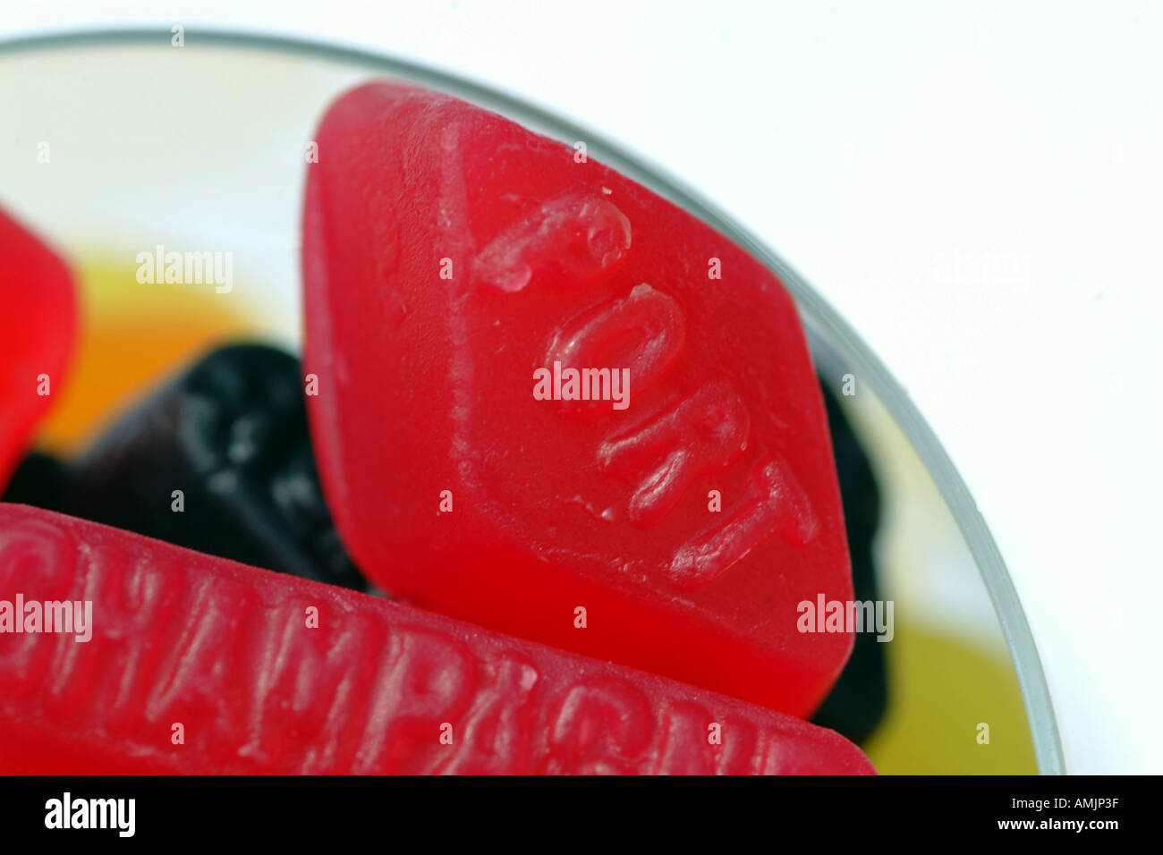 wine gums in a glass Stock Photo Alamy