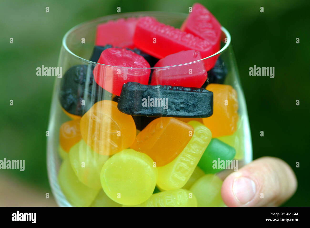 wine gums in a glass Stock Photo Alamy
