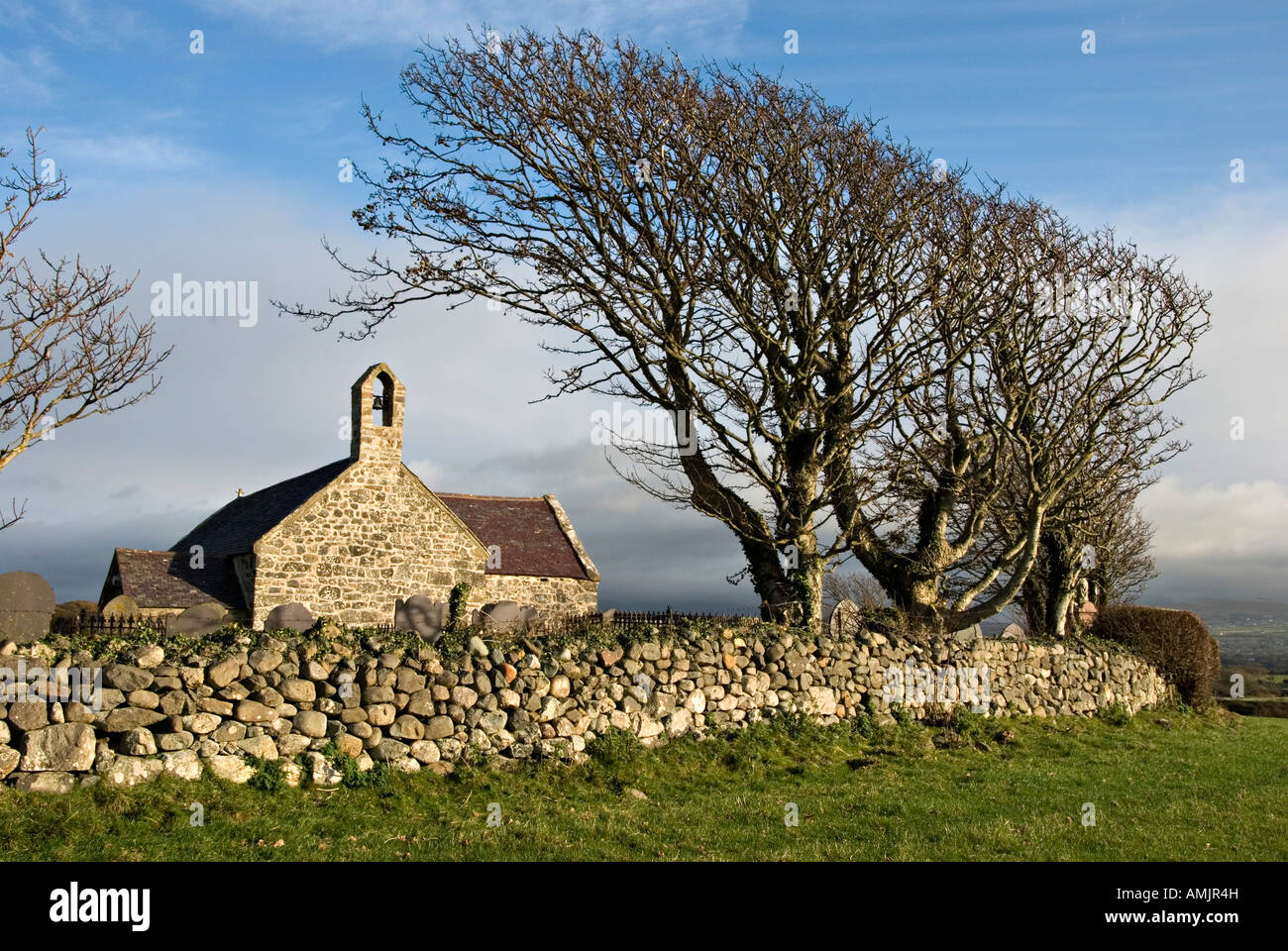 St Baglan's Church, Llanfaglan, Gwynedd, north Wales, UK. 13c church