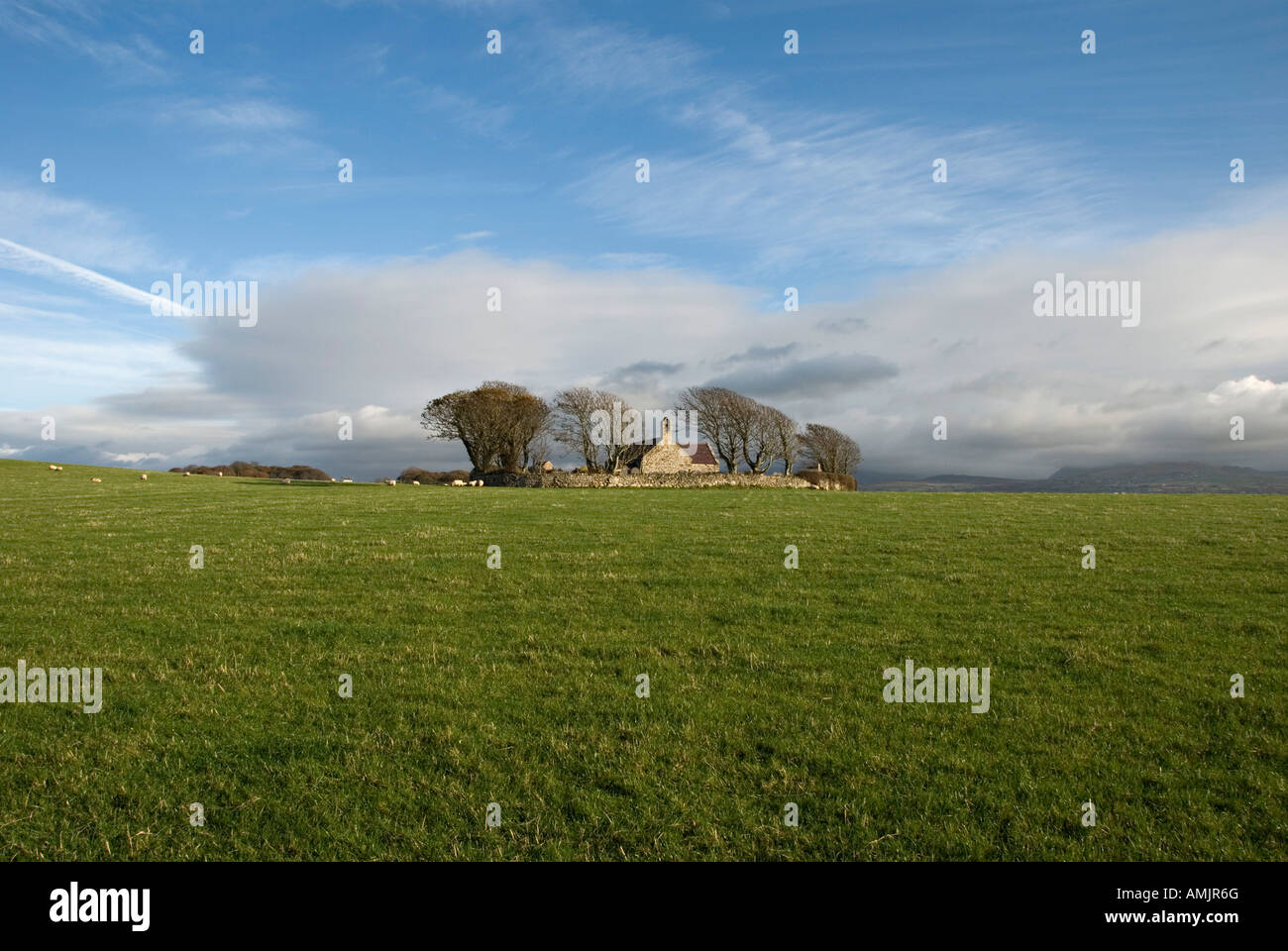 St Baglan's Church, Llanfaglan, Gwynedd, north Wales, UK. A remote 13c