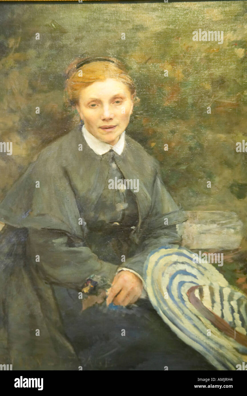 Portrait by Jules Bastien Lepage at Museum of Fine Arts Nice France Stock Photo
