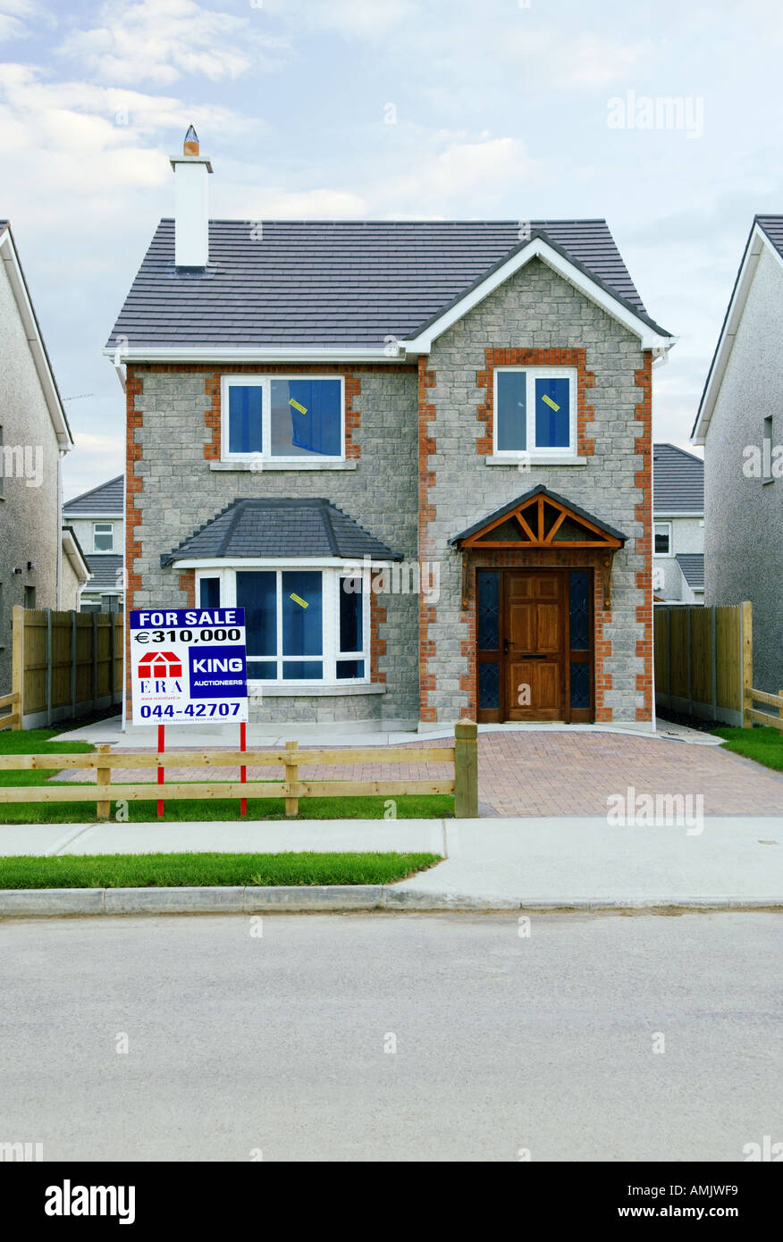 Newly constructed detached family homes houses in housing estate