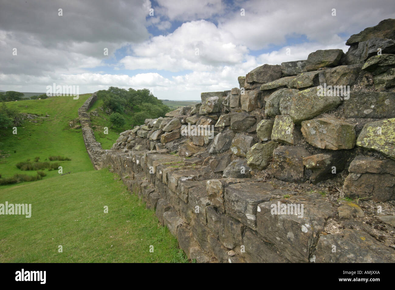 A Stock Photograph of Hadrian s Wall at Walltown Crags in Northumbria UK Stock Photo