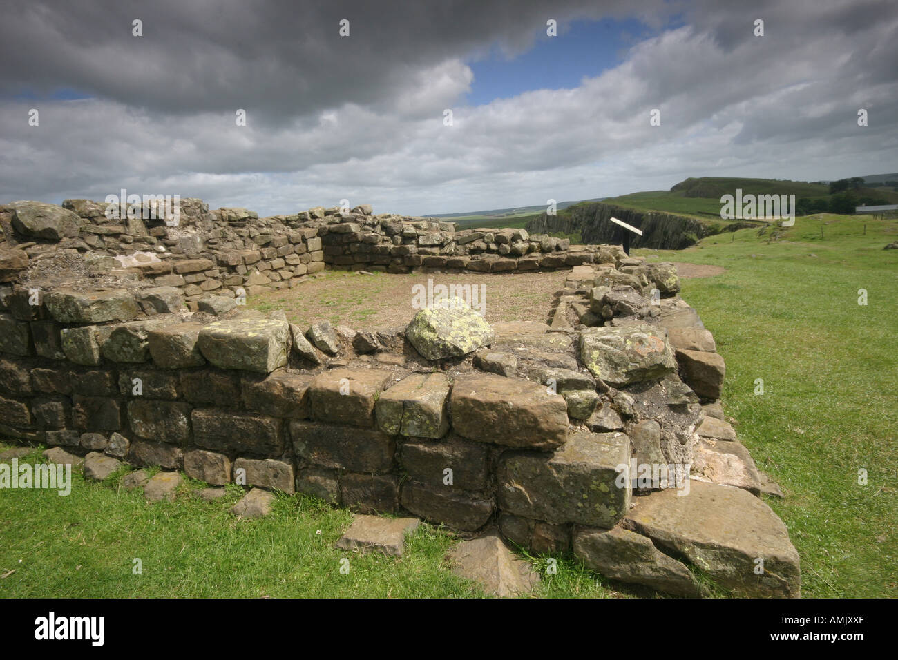 A Stock Photograph of a Milecastle on Hadrian s Wall in Northumbria UK Stock Photo