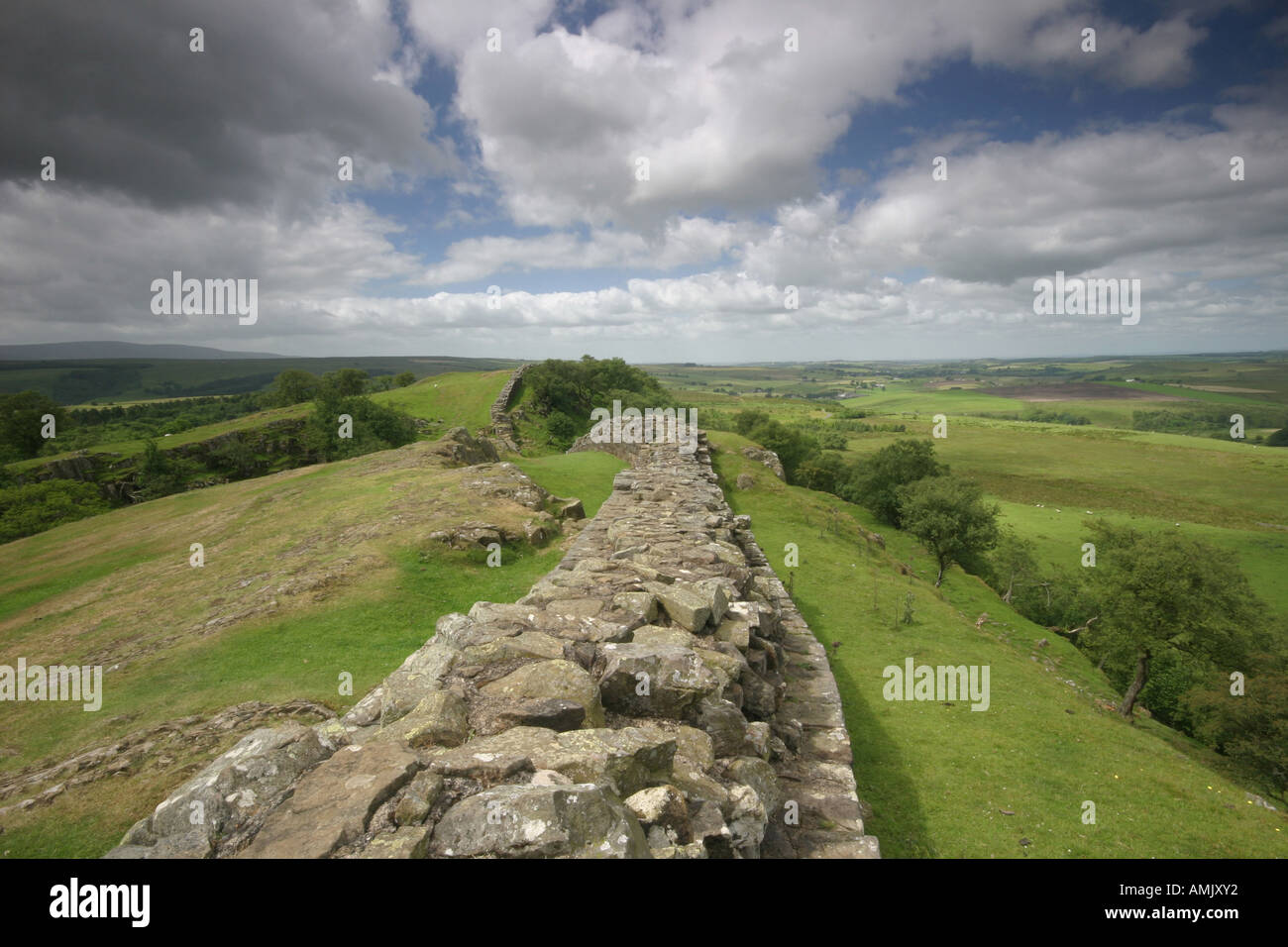 A Stock Photograph of Hadrian s Wall at Walltown Crags in Northumbria UK Stock Photo