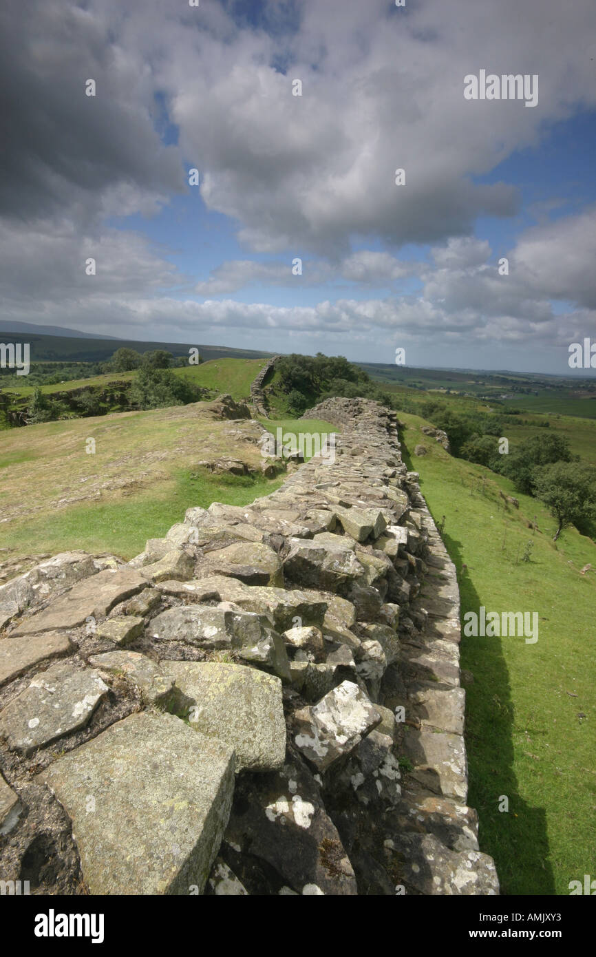 A Stock Photograph of Hadrian s Wall at Walltown Crags in Northumbria UK Stock Photo