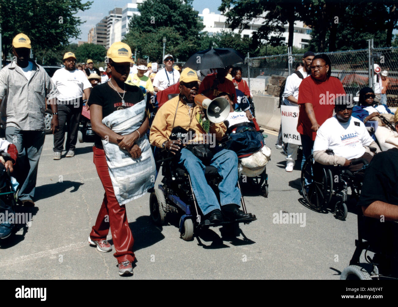 Group of people with disabilities participating in a Freedom March to ...