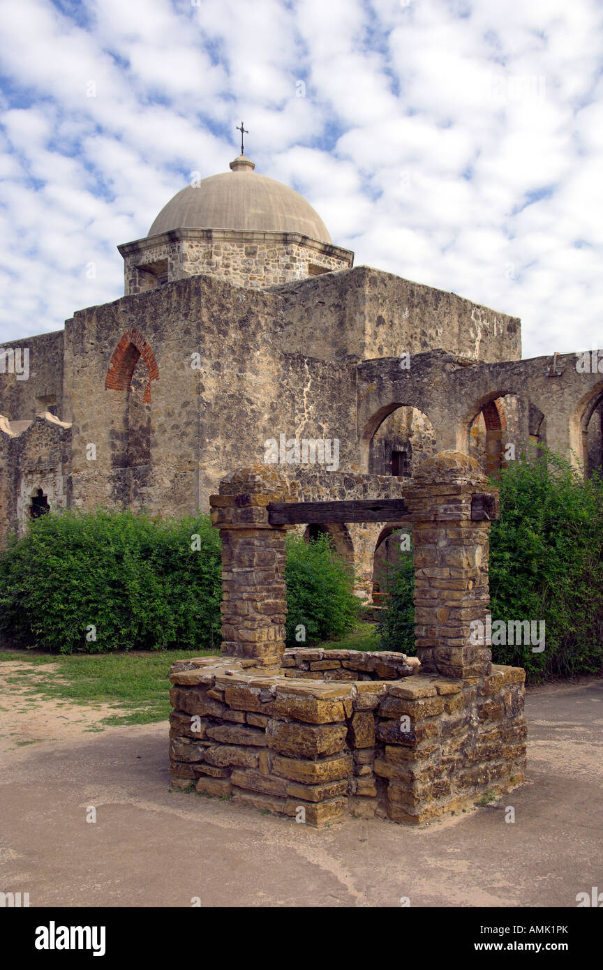The historic Mission San Jose y San Miguel de Aguayo in San Antonio