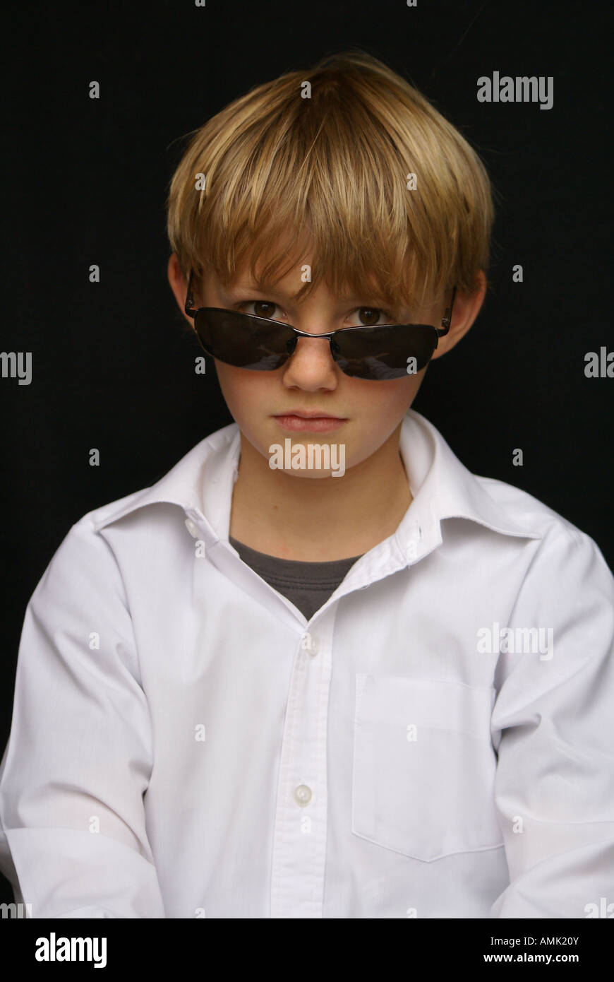 Boy in sunglasses Stock Photo Alamy