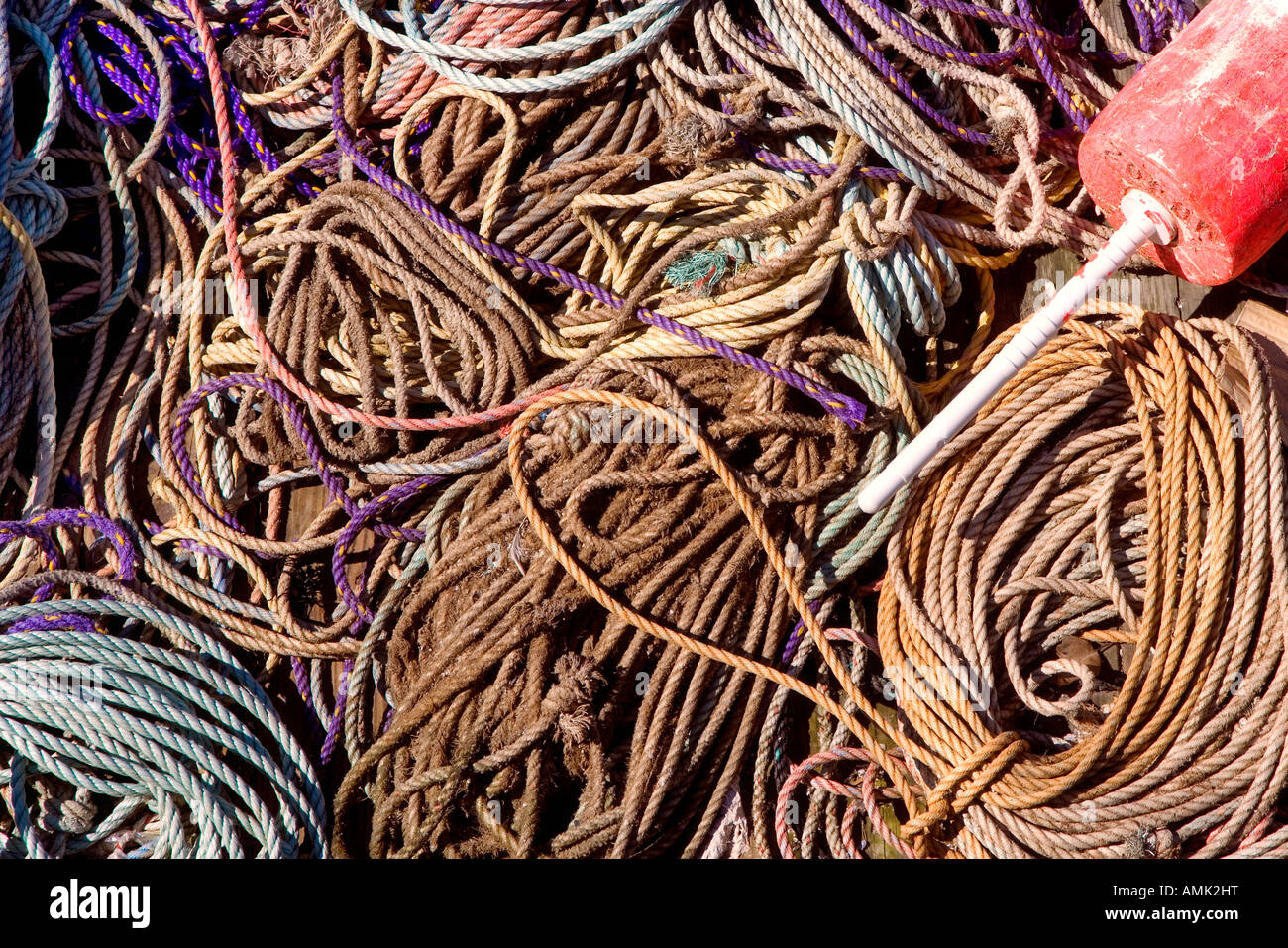 Ropes and gear for commercial lobster fishing Maine Stock Photo Alamy