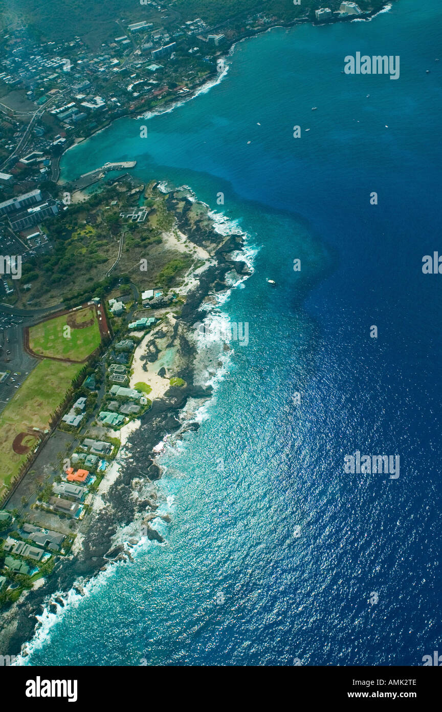Kailua Kona Big Island aerial shot Hawaii Stock Photo
