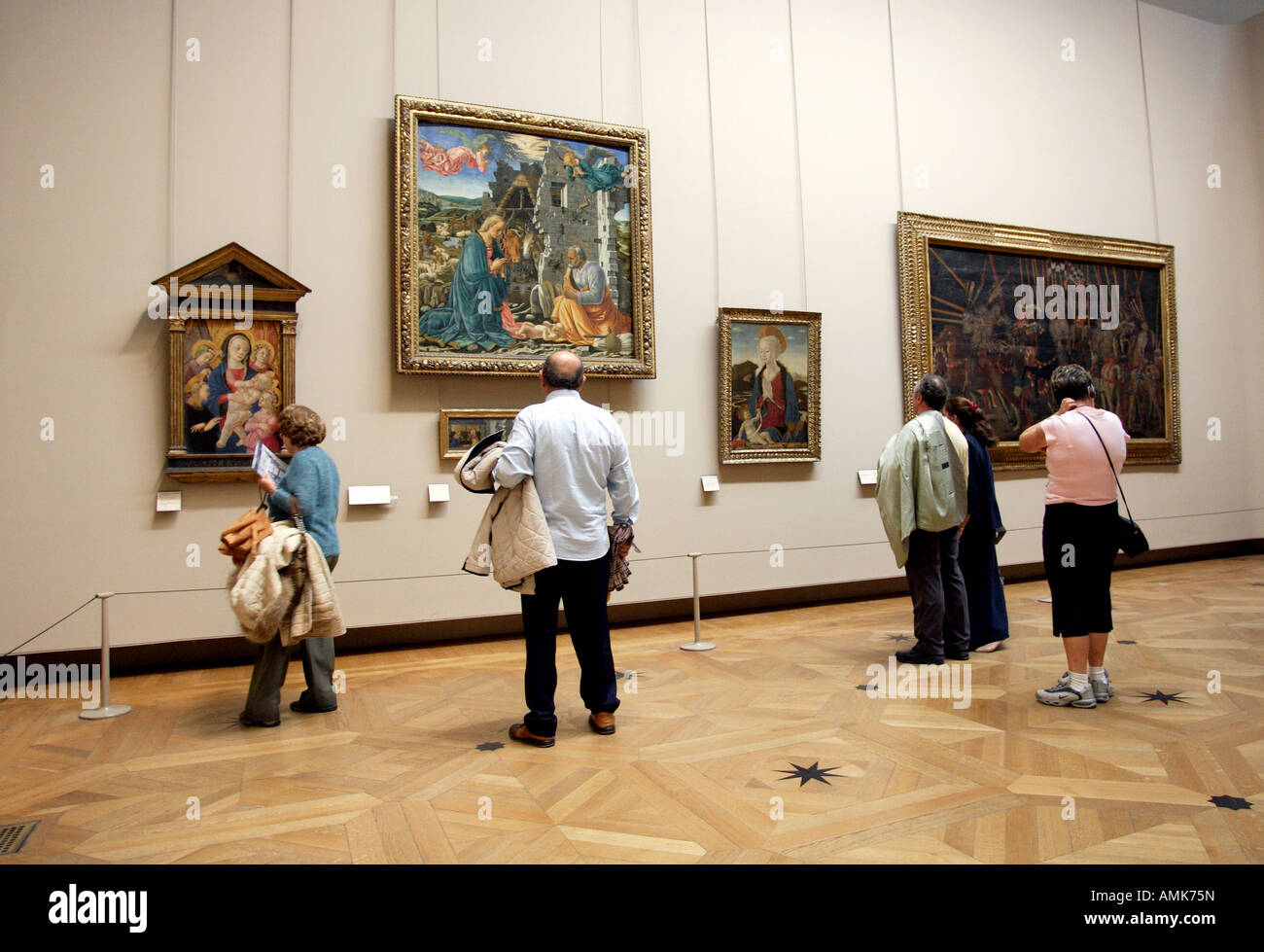 People visiting the Louvre Museum, Paris, France Stock Photo