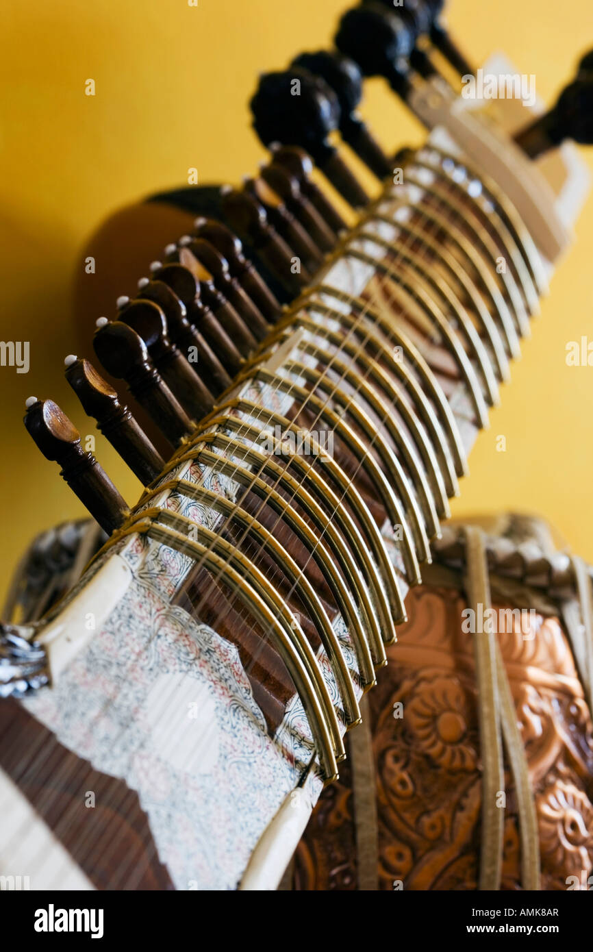 Indian classical musical instruments sitar tabla Stock Photo Alamy