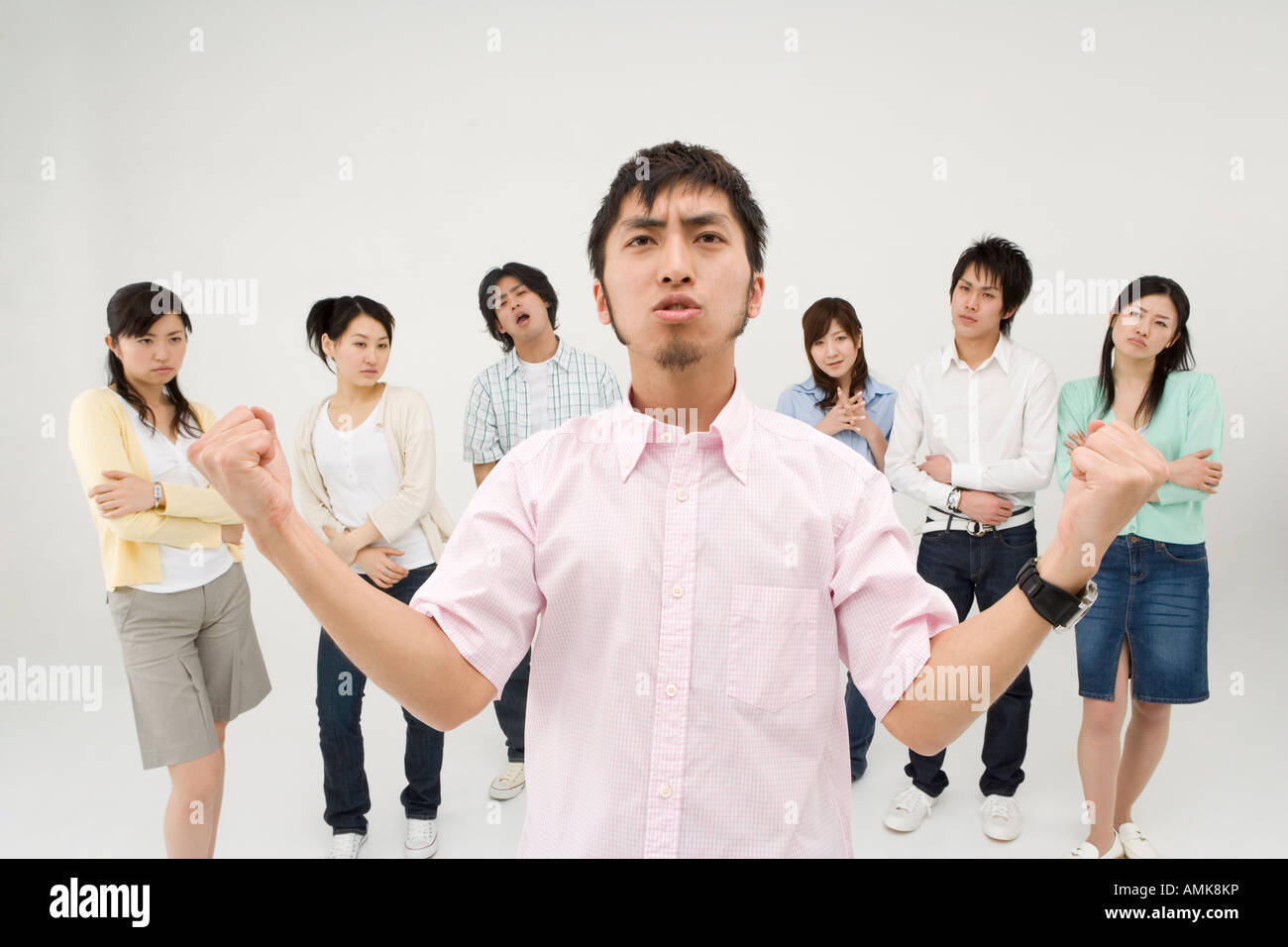 Young man standing confident Stock Photo