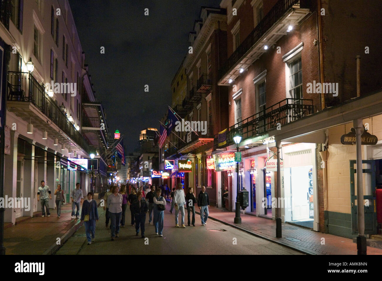 Bourbon Street at Night, French Quarter, New Orleans, Lousiana, USA ...