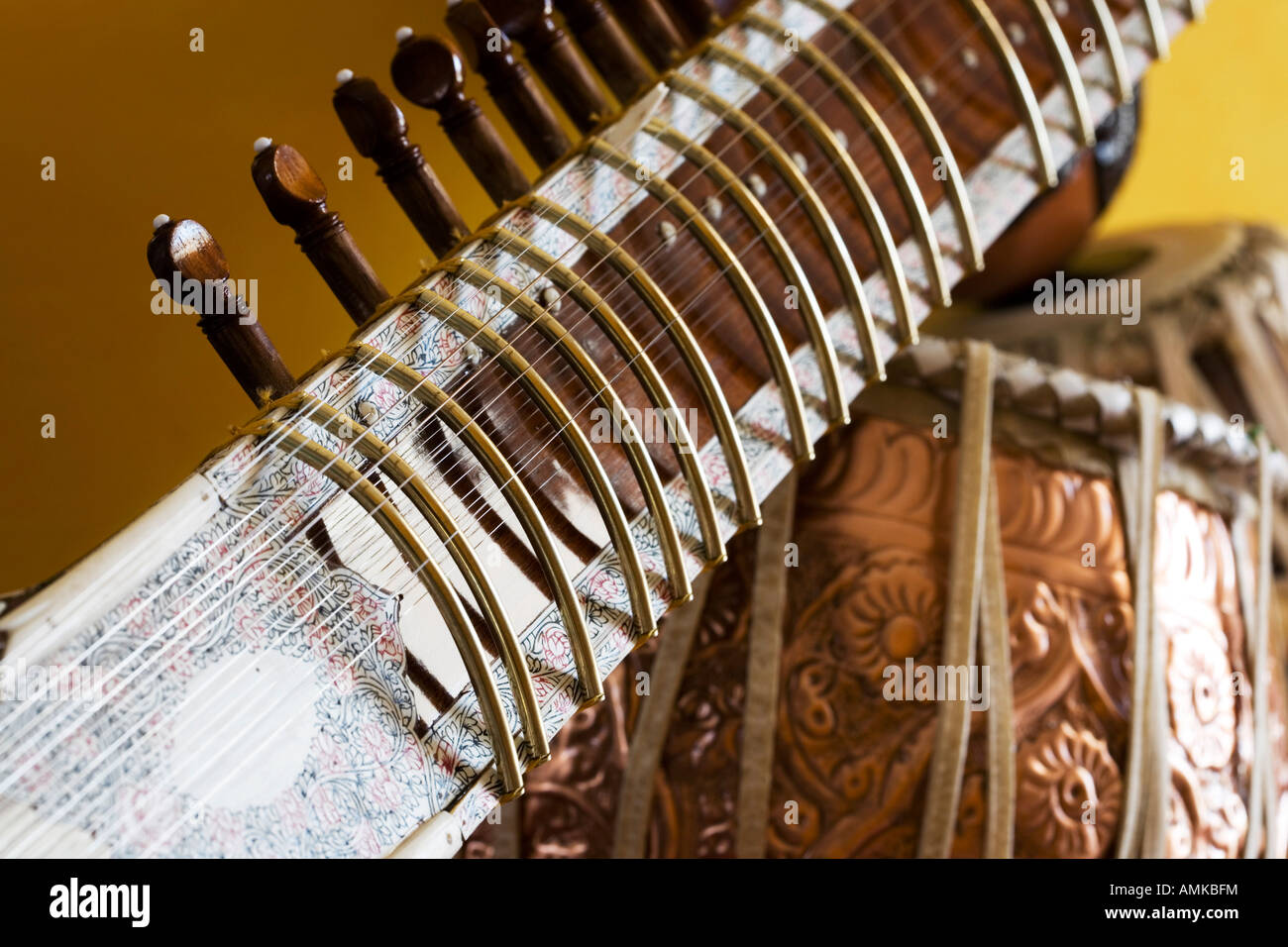 Indian classical musical instruments sitar and tabla. India Stock Photo Alamy