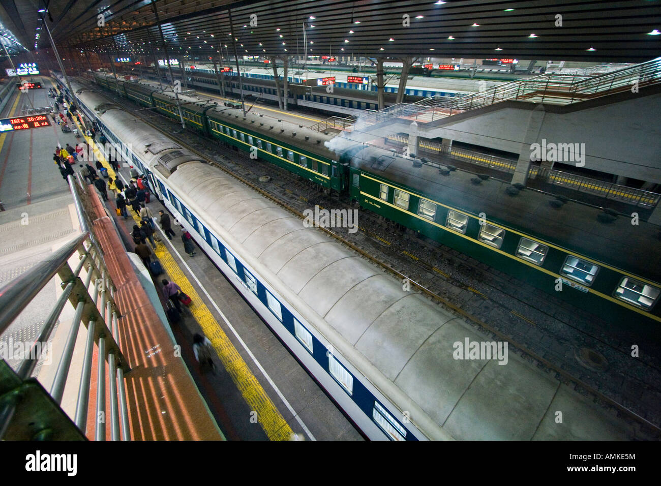 Train Boarding Platform Beijing West Train Station Beijing CHina Stock Photo