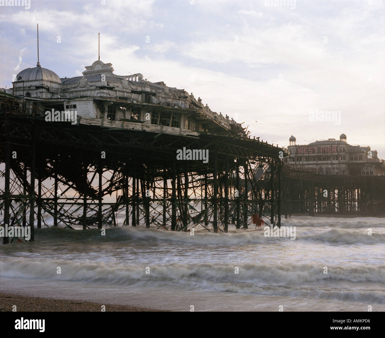 Brighton West Pier collapse England Stock Photo Alamy
