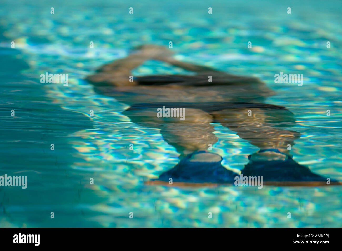 Female swimmer underwater in pool Rio de Janeiro Brazil Stock Photo