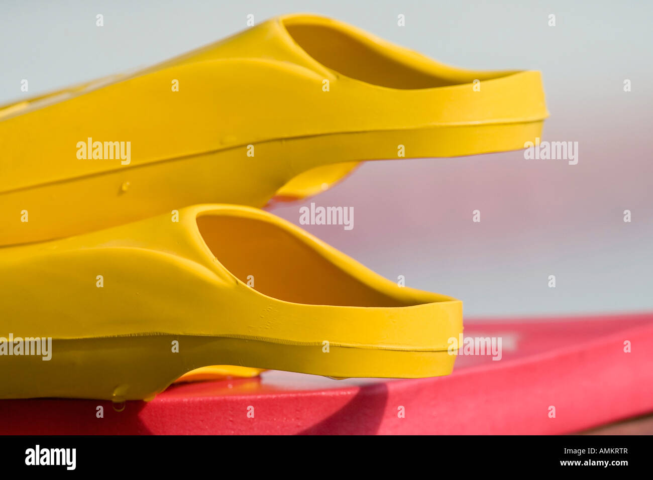 Swimming flippers at pool in Rio de Janeiro Brazil. Stock Photo