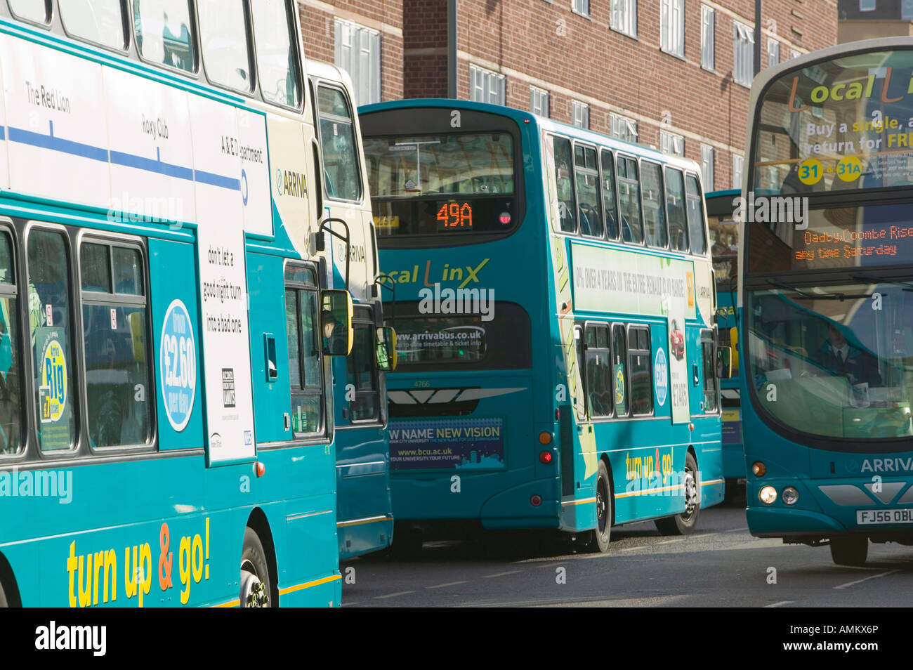 Buses in Leicester Leicestershire UK Stock Photo Alamy