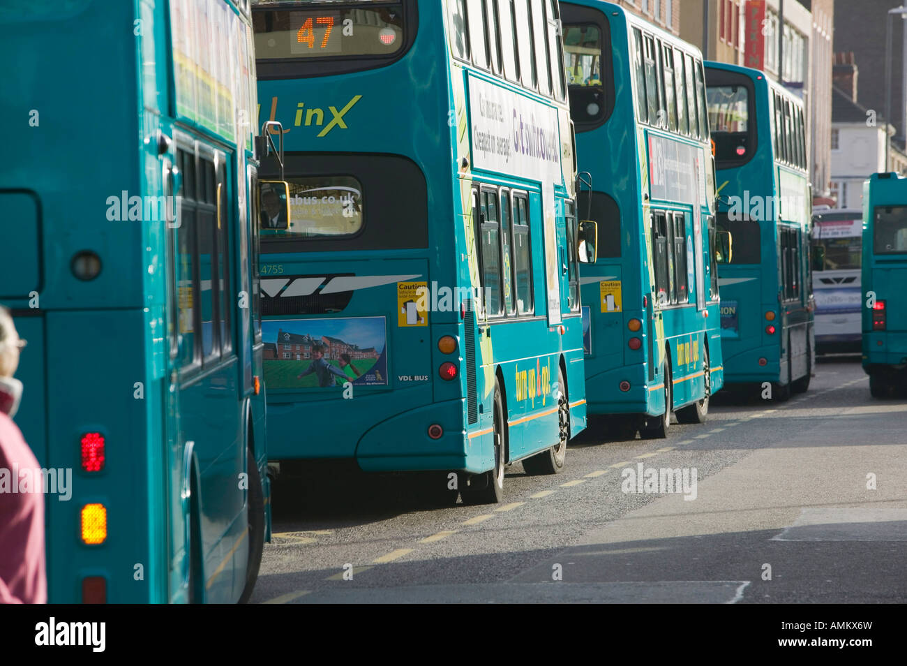 Buses in Leicester Leicestershire UK Stock Photo Alamy