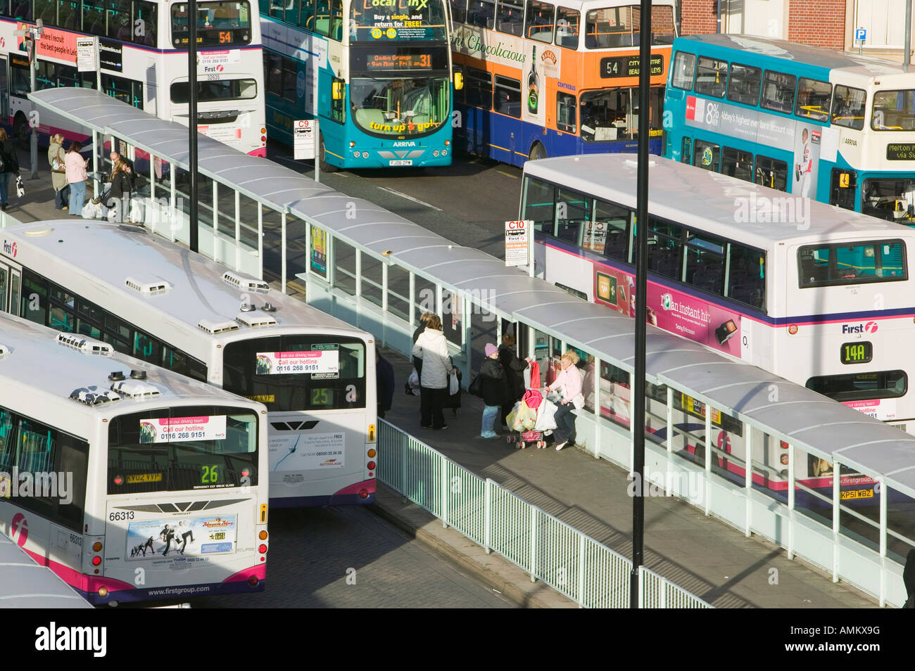 Buses in Leicester Leicestershire UK Stock Photo - Alamy