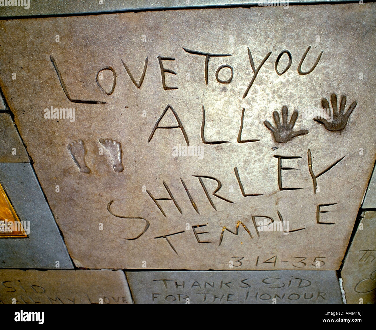 Shirley Temple's prints in cement at Mann's (formerly Grauman's