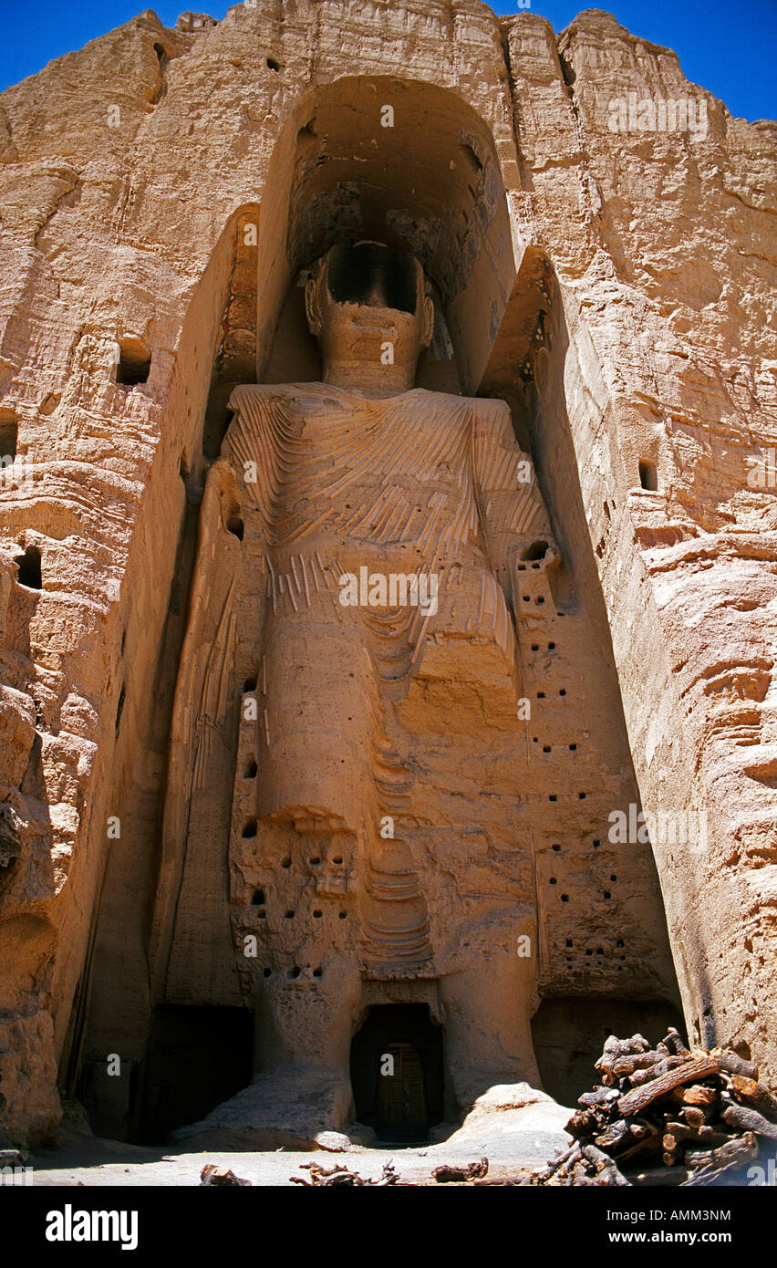 The large Buddha, Bamiyan, central Afghanistan.  Bamiyan flourished as a centre for trade and religious worship until 1221. Stock Photo
