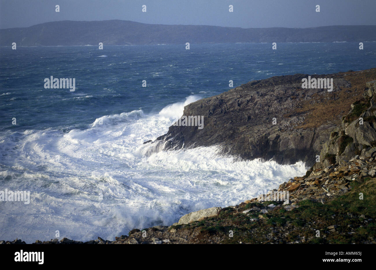 crashing waves Douro, near Goleen overlooking Dunmanus Bay, West Cork, Ireland Stock Photo