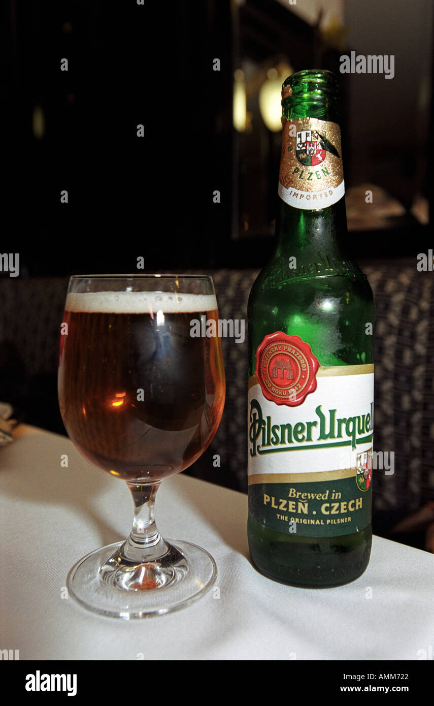 Pilsner Urquell beer, bottle of Pilsner Urquell lager Stock Photo Alamy