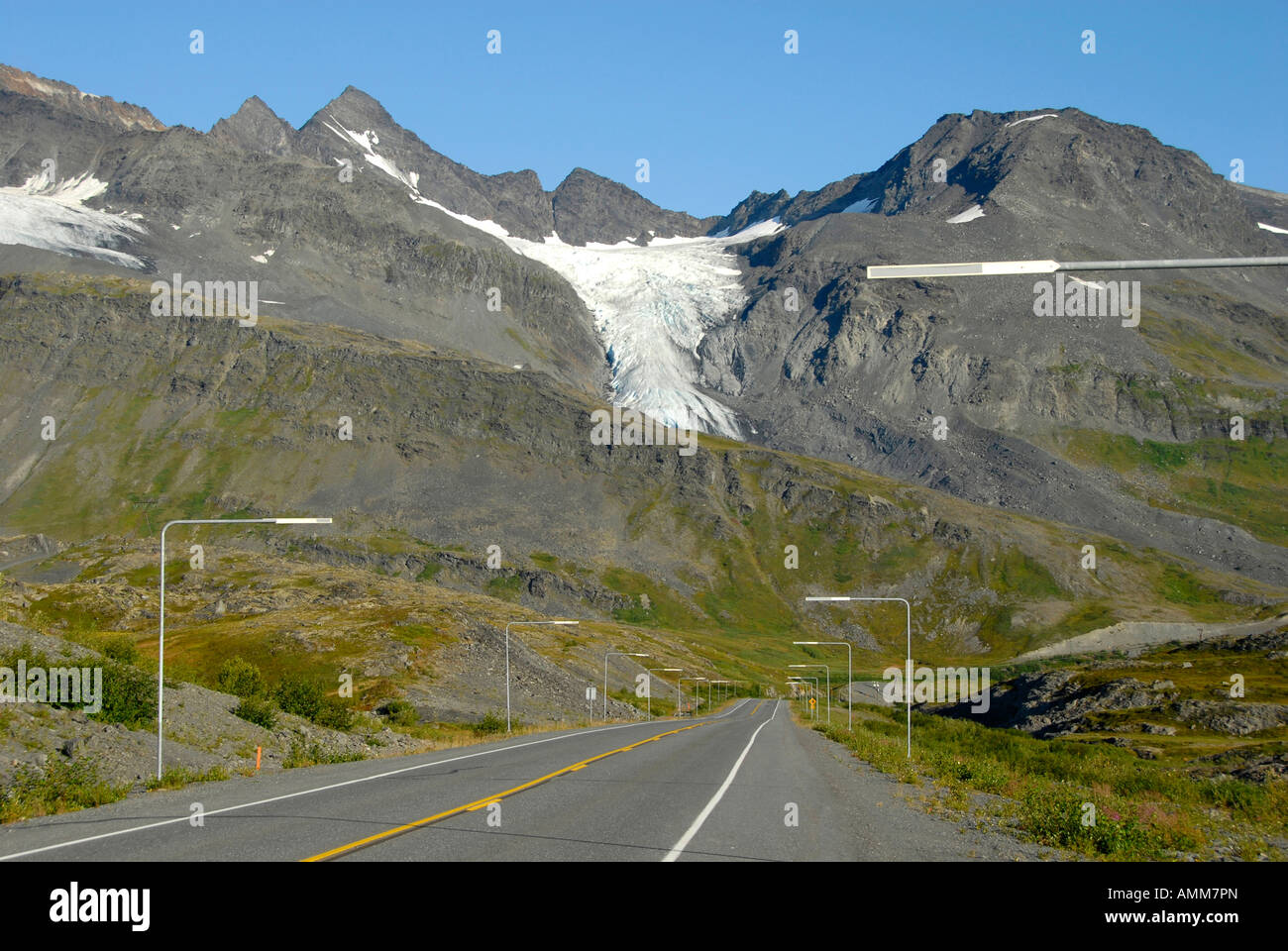 Snow Poles Line Richardson Highway Thompson Pass near Worthington
