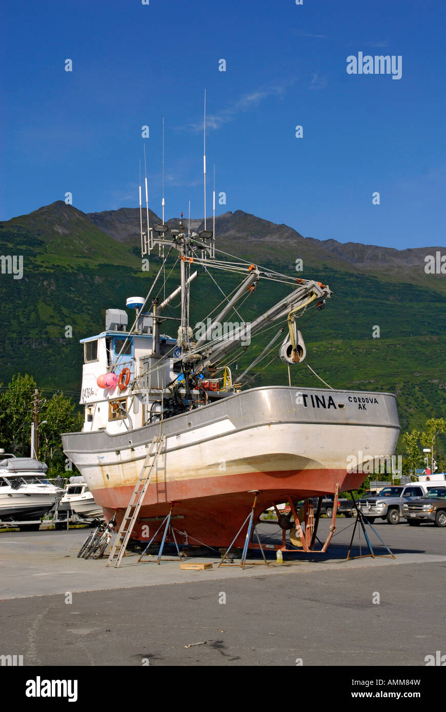 Drydocked docked boat charter fishing Port Valdez Prince William Sound