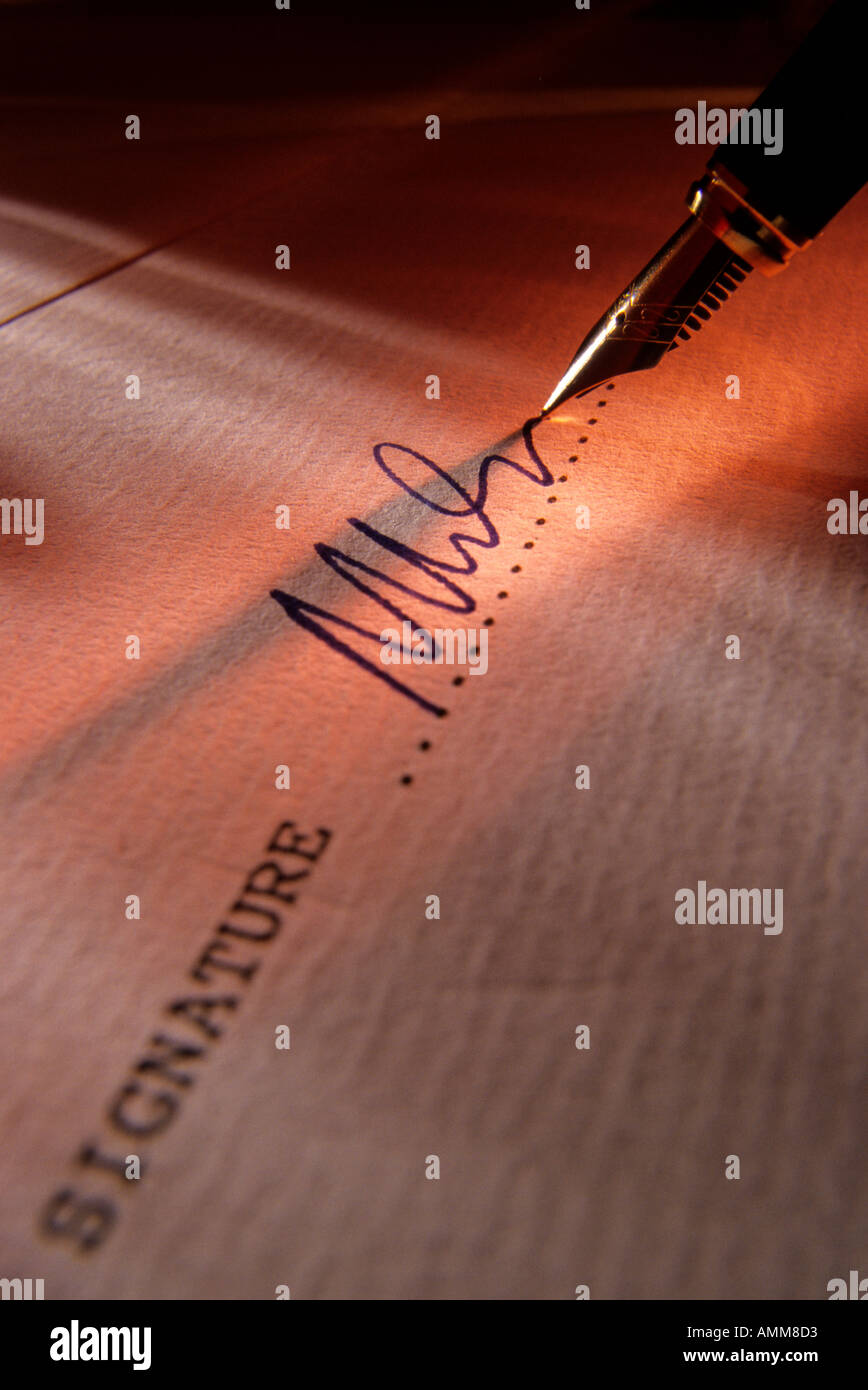 Signaurture Sign signature hi-res stock photography and images - Alamy