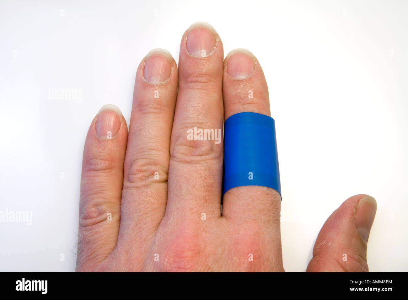Blue plaster on finger Stock Photo 15293995 Alamy