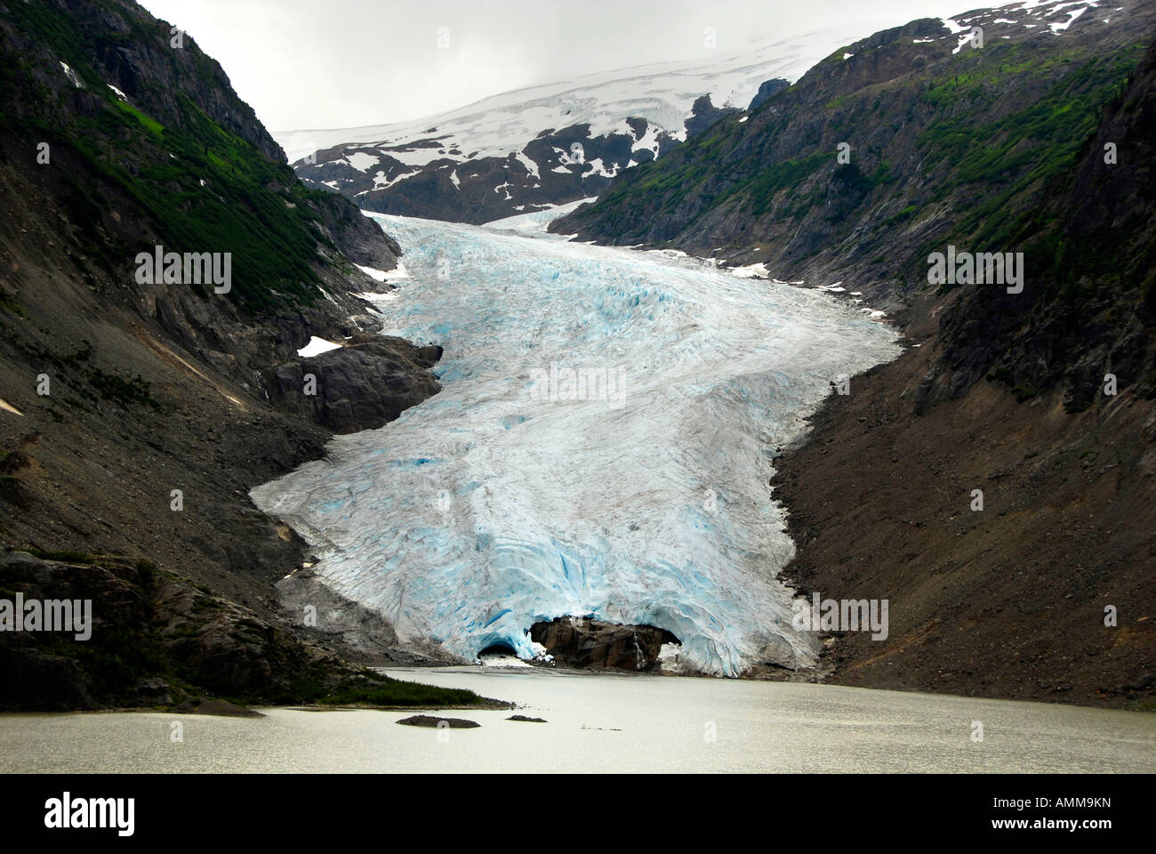 Bear Glacier along Stewart BC Hyder Alaska access road British Columbia Canada AK US United