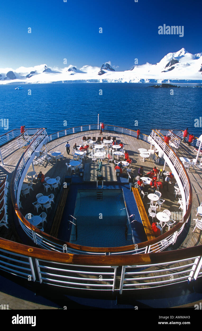 Cruise ship Marco Polo rear deck Antarctica Stock Photo - Alamy