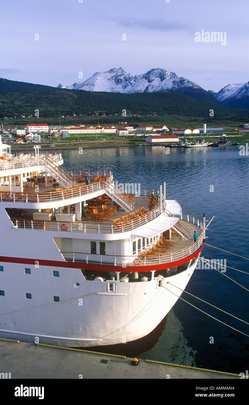 Cruise ship Deutsch Princess at dock Ushuaia southern Argentina Stock Photo
