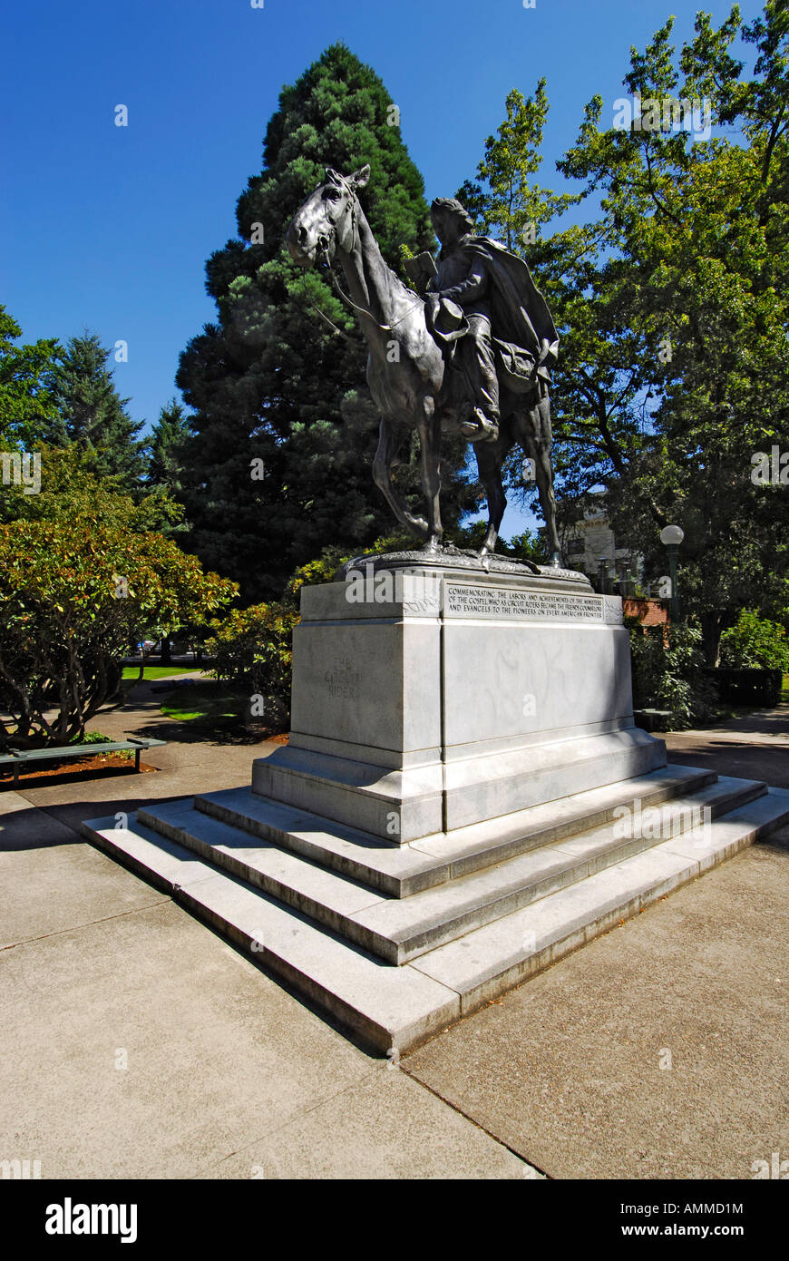 Circuit Rider Horse statue sculpture monument memorial Capitol Building Grounds Salem Oregon OR