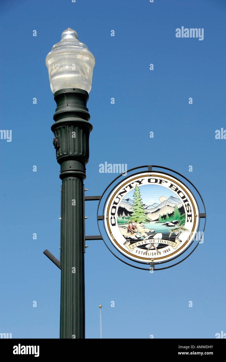 Downtown Boise Idaho ID US United States streetlight marker lamppost